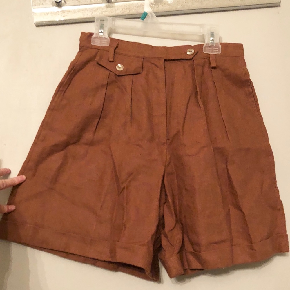 Vintage linen high waisted shorts